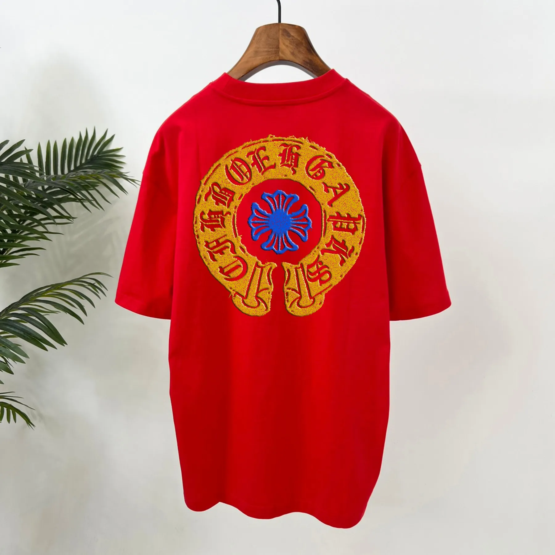 🅿️190 Croxin 2025 autumn and winter new style 250g round neck short-sleeved tee. Really great. Unisex loose version. Size S M L XL XXL five sizes black white red
